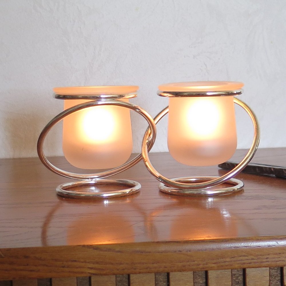 PartyLite Gemini Silver Interlocking Votive Candle Holder